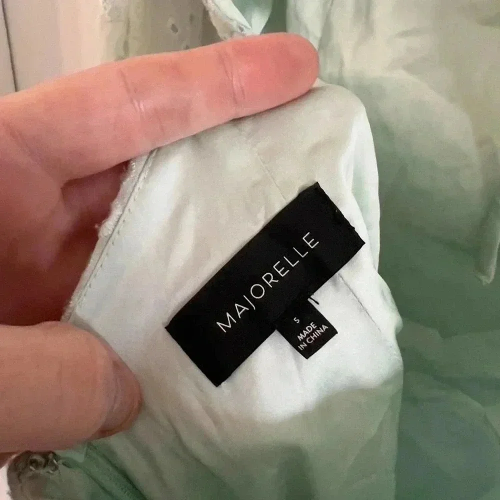 89 Majorelle Esmeralda Seafoam Green Eyelet Dress Size Small - Picture 7 of 8